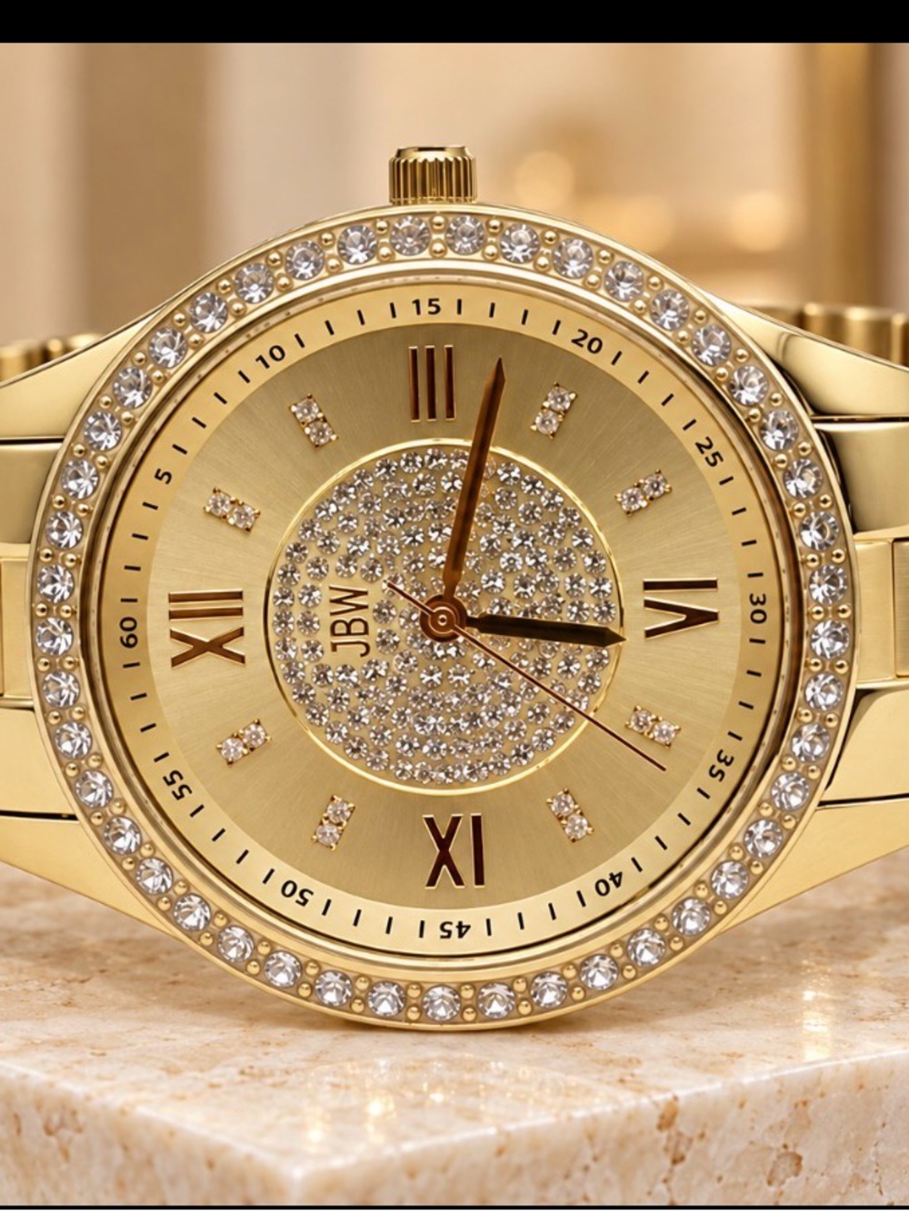 JBW Women’s Mondrian Diamond Watch – 18K Gold-Plated – 37mm – New